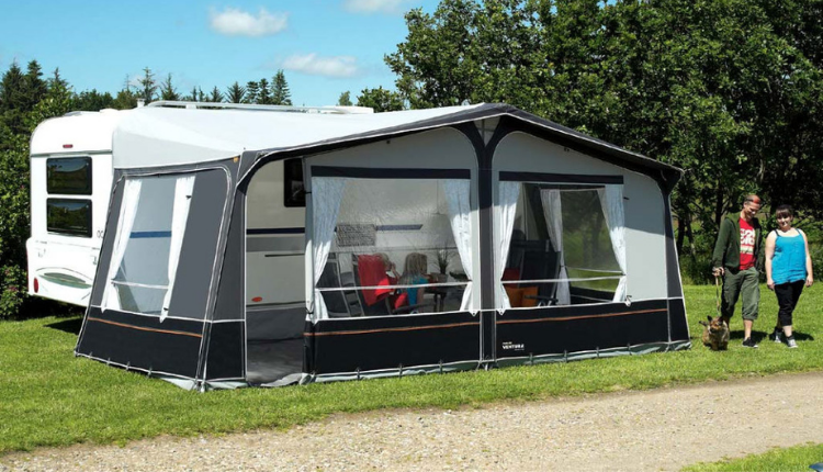Black and White Caravan Awning
