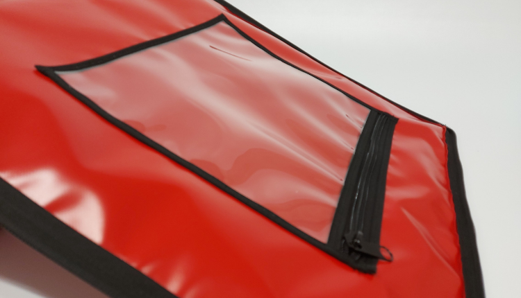 Red PVC Bag with Clear Window